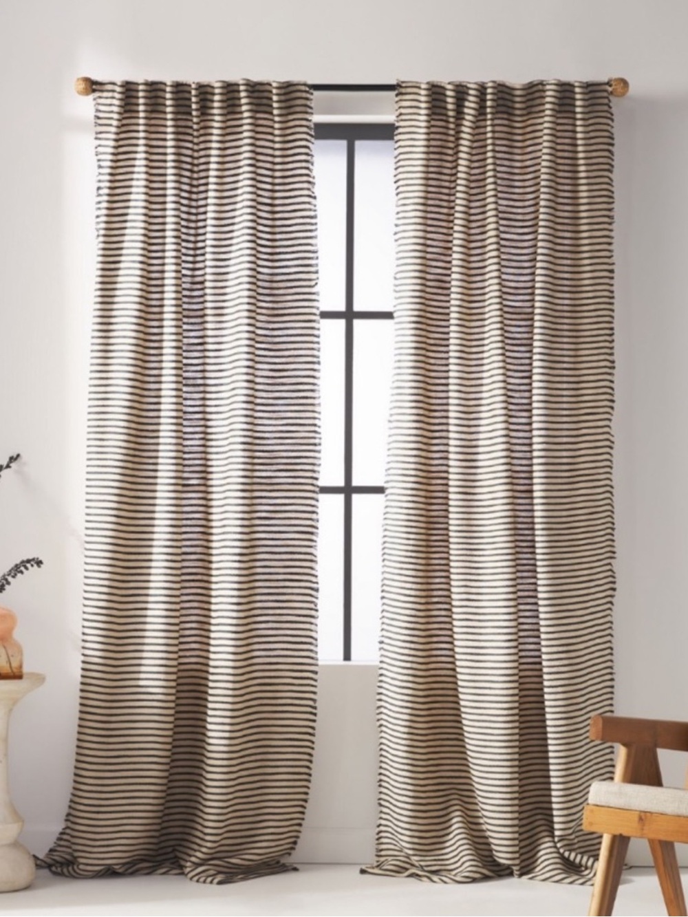 Anthropologie 96” Luxe Linen Blend Woven Curtains (2)
